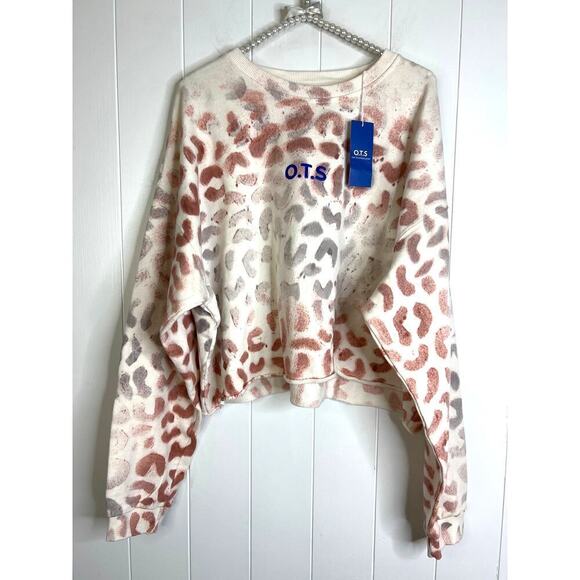 O.T.S OneTeaspoon Commuter Crop Sweater - Pink Animal Size XXL NWT - Picture 2 of 9